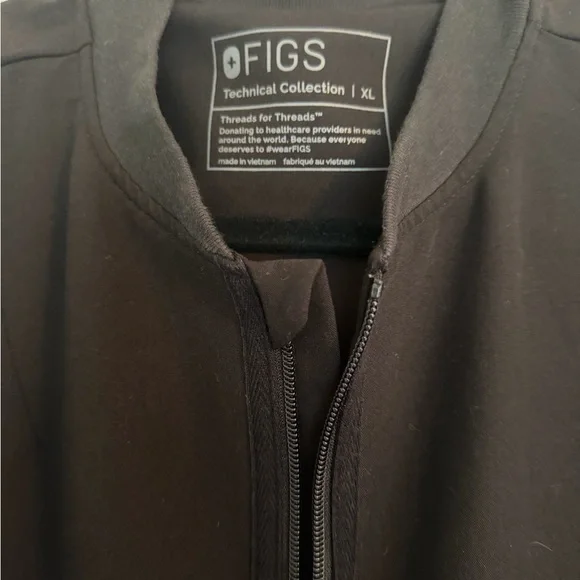 FIGS Bellery Scrub Jacket Women's Size XL Black Technical Collection Full Zip - Picture 10 of 11